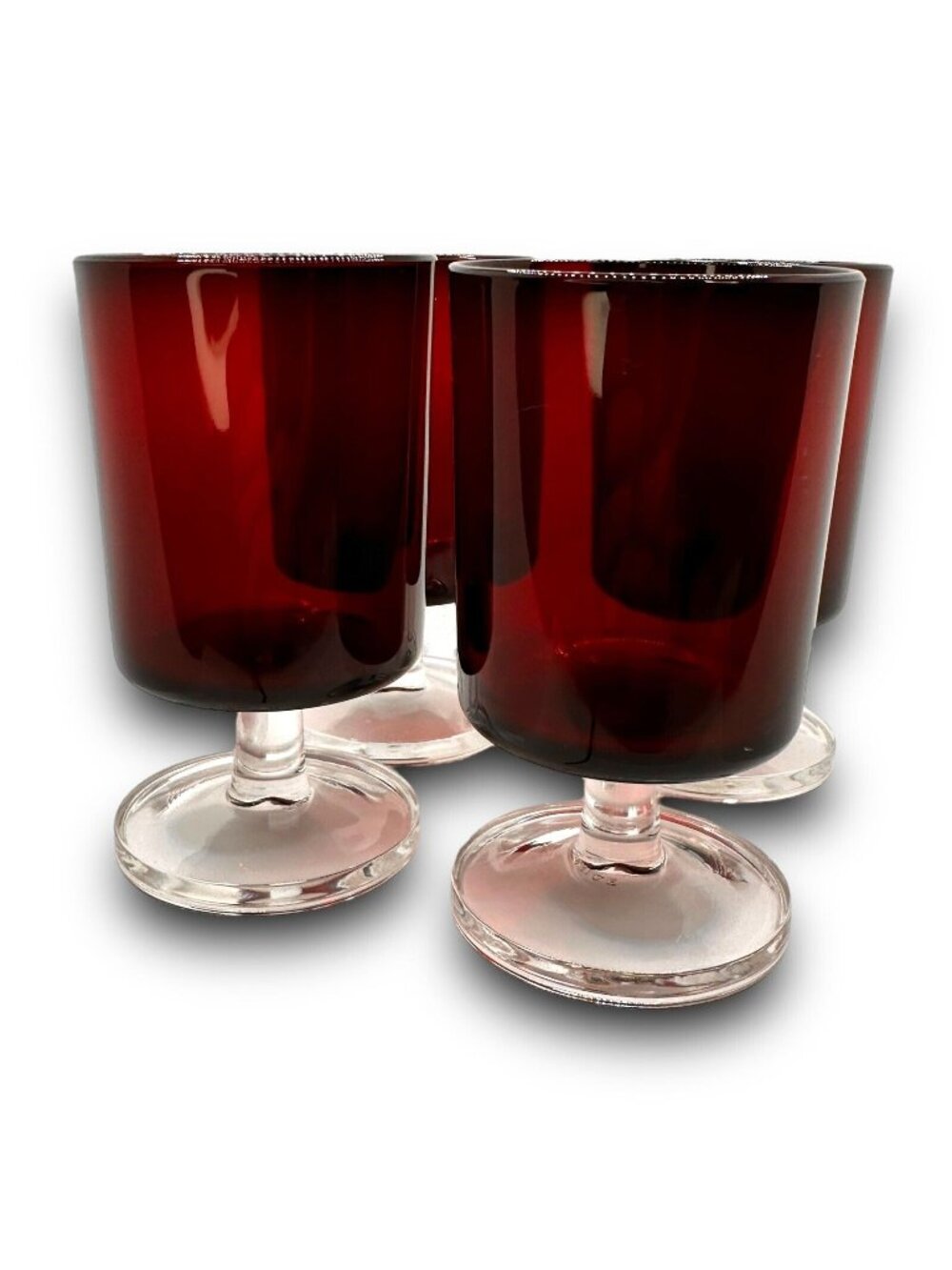 Arcoroc Luminarc France Cavalier Ruby Red Glass 6oz  4" Wine Cocktail Cordial 4